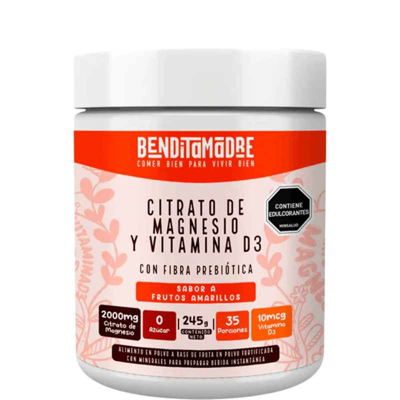 Citrato de Magnesio y Vitamina D3 245g - Benditamadre