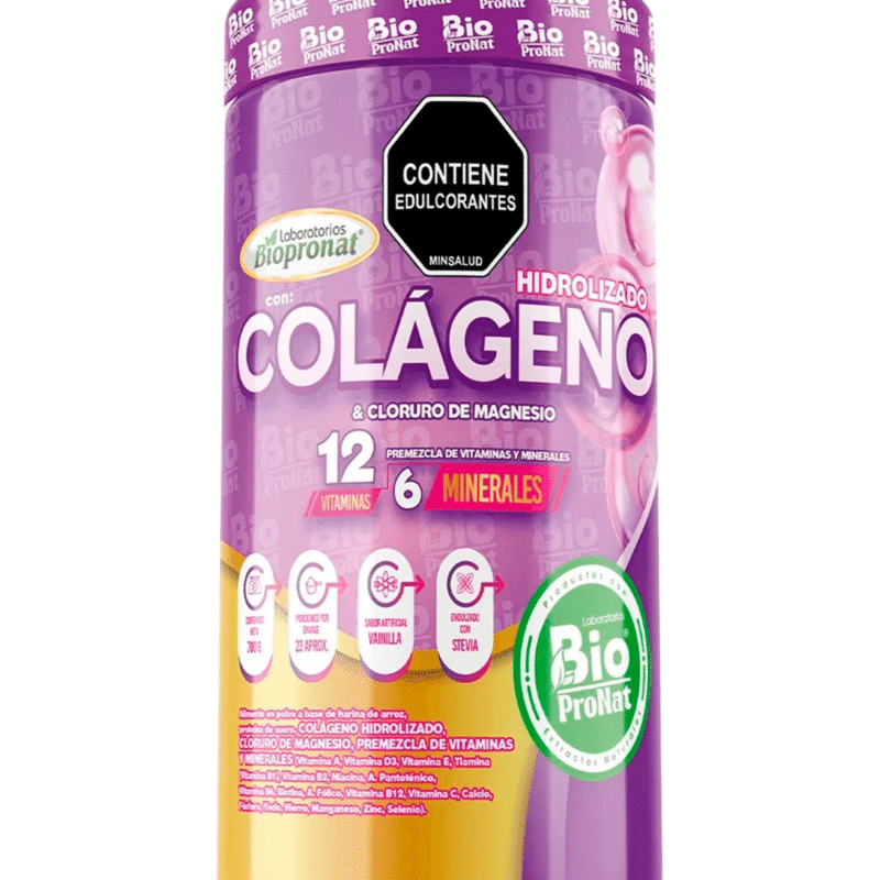Colágeno Hidrolizado Y Cloruro de Magnesio 12 vitaminas y 6 minerales 700g - Biopronat