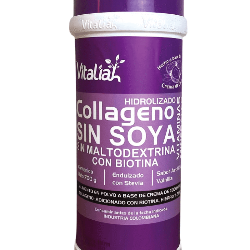 Colágeno Hidrolizado Sin soya a base de coco sabor Vainilla Coco 700g - Vitaliah Stevia