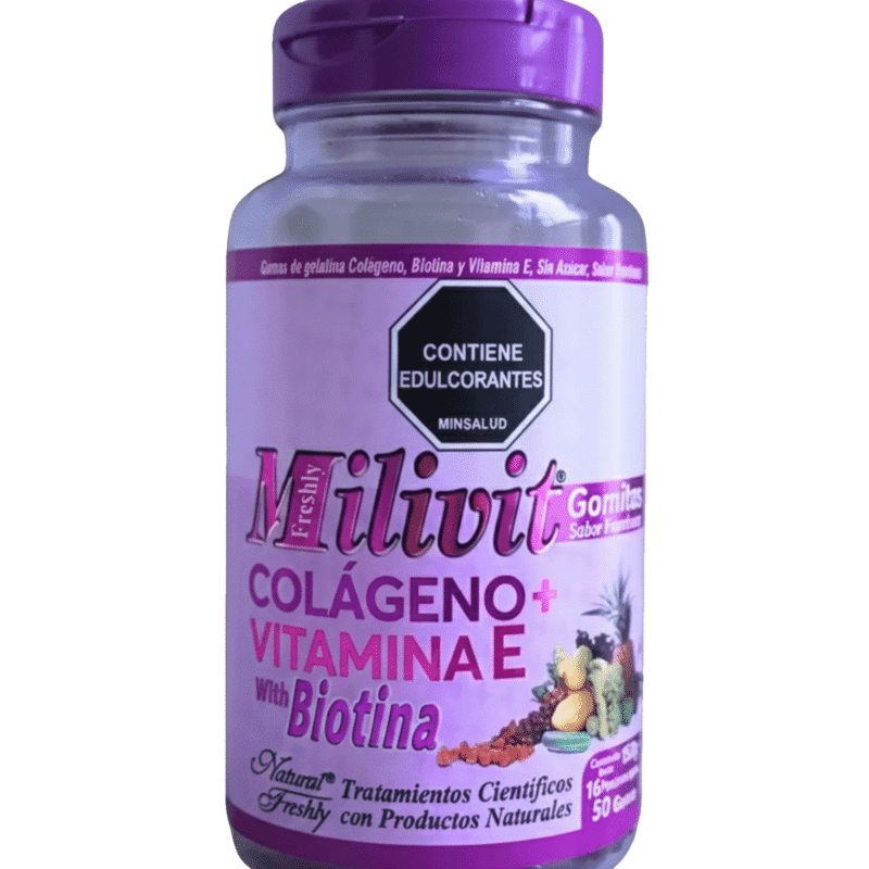 Colágeno + Vitamina E Con Biotina Milvit 50 Gomas Natural - Freshly