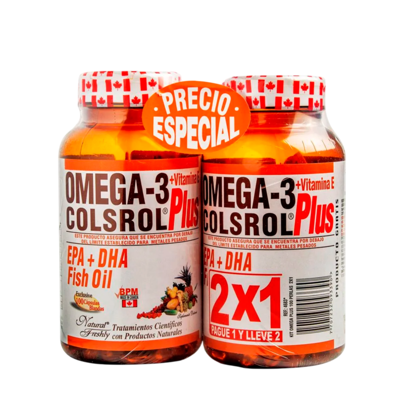 Combo Omega 3 Plus Colsrol Natural Freshly Frasco x 100 Cápsulas Blandas