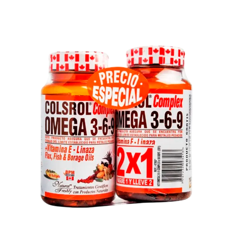 Combo Omega 3,6,9 Complex Colsrol Natural Freshly Frasco x 120 Cápsulas Blandas