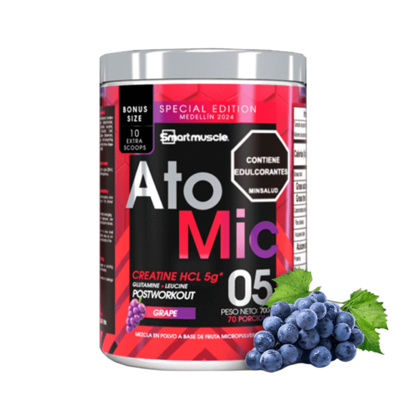 Creatina Atomic SmartMuscle 60 Servicios Sabor Uva