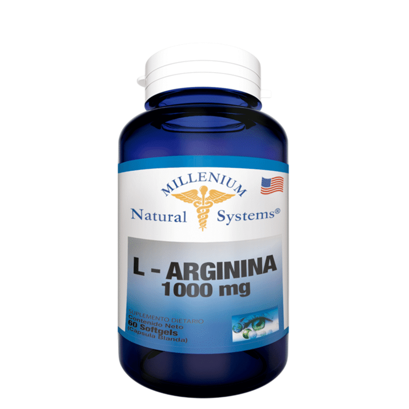 L-Arginina 1000mg Millenium Natural Systems 60 Cápsulas
