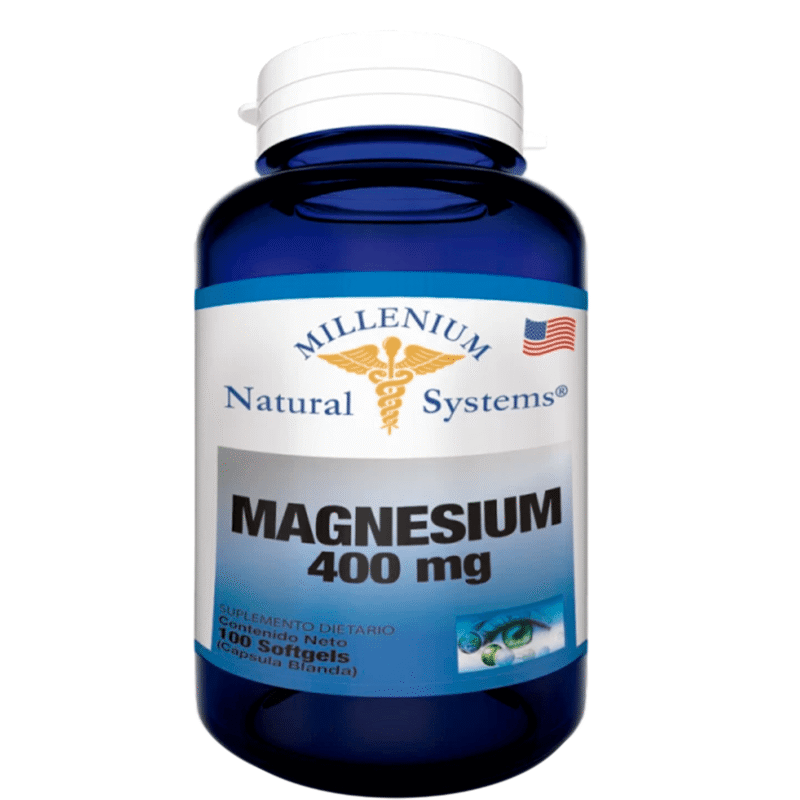 Magnesio 400mg Millenium Natural Systems 100 Cápsulas