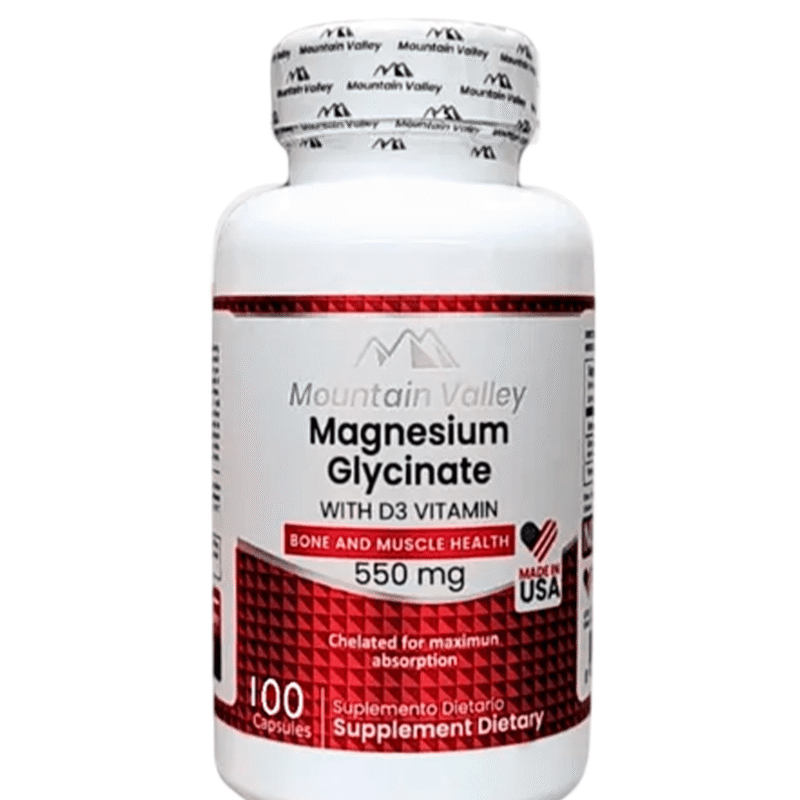 Magnesium Glycinato 550 mg X100 Capsulas - Mountain Valley