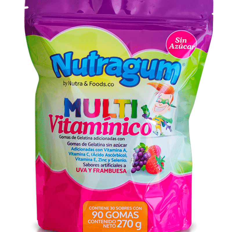 Nutragum MultiVitaminico Gomas de Gelatina sin Azúcar - Nutra y Foods