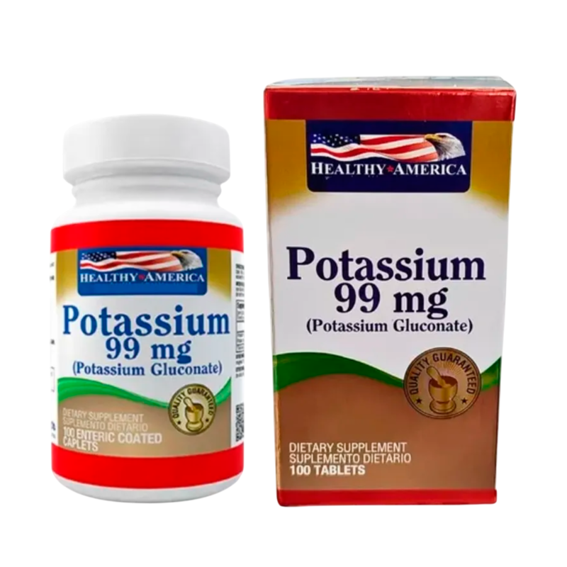 Potasio 99 mg Minerales 100 Softgels Healthy America