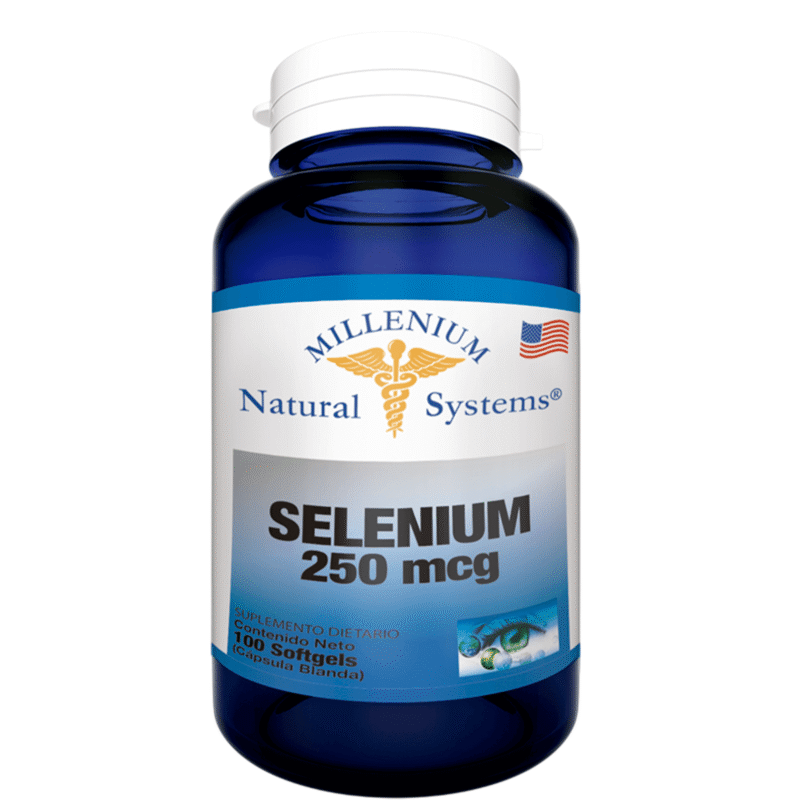 Selenium Selenio 250mcg Millenium Natural Systems 100 Cápsulas