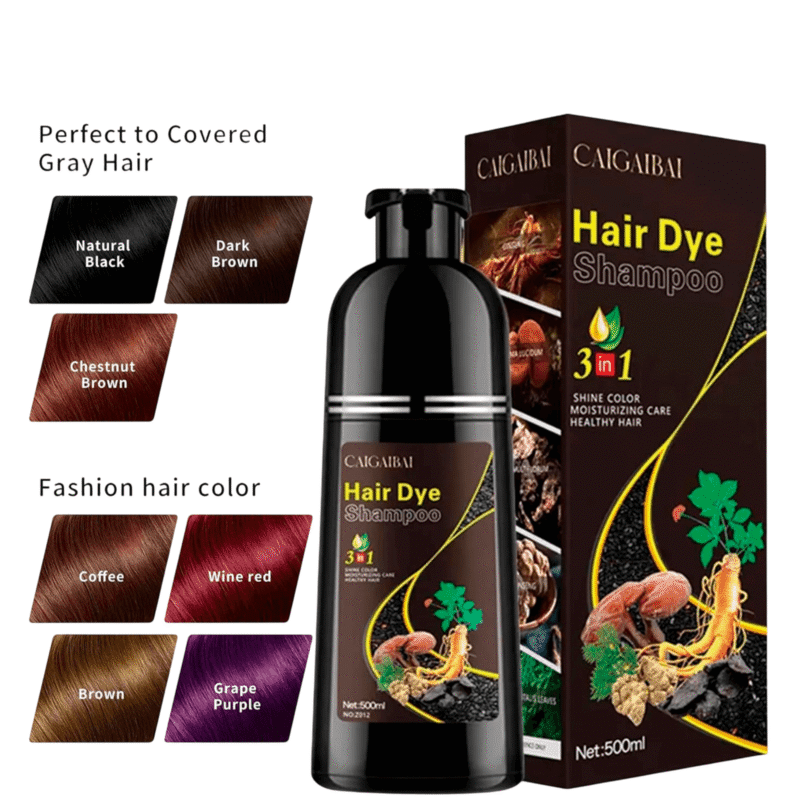 Shampoo 3 en 1 Cubre Canas con Jenjibre 500ml CAFÉ MARRÓN - CAIGAIBAI