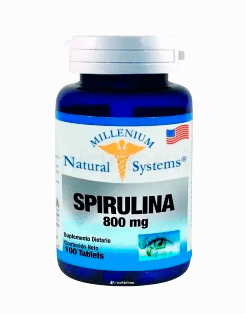 Spirulina 800mg 100 Tabletas Millenium Natural Systems