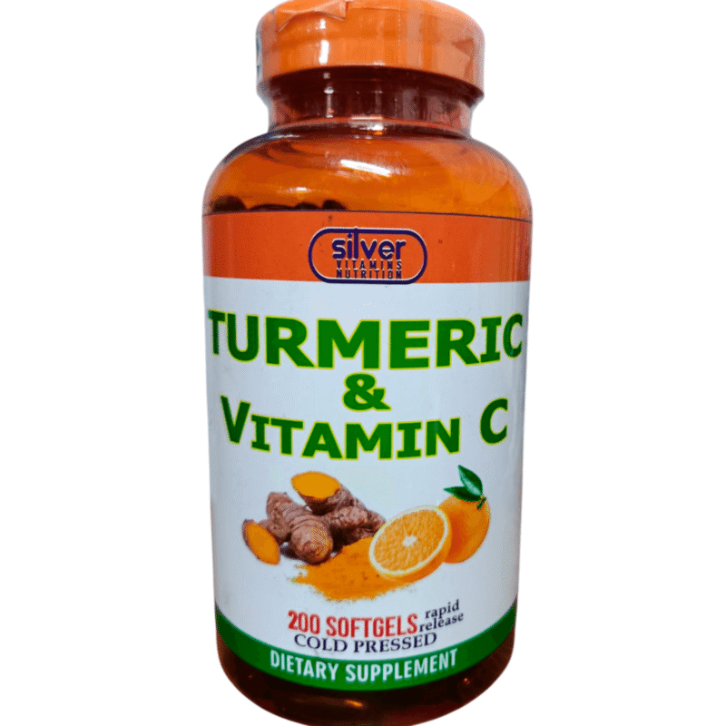 Turmeric & Vitamina C X 200 Softgels - Silver Vitamins Nutrition