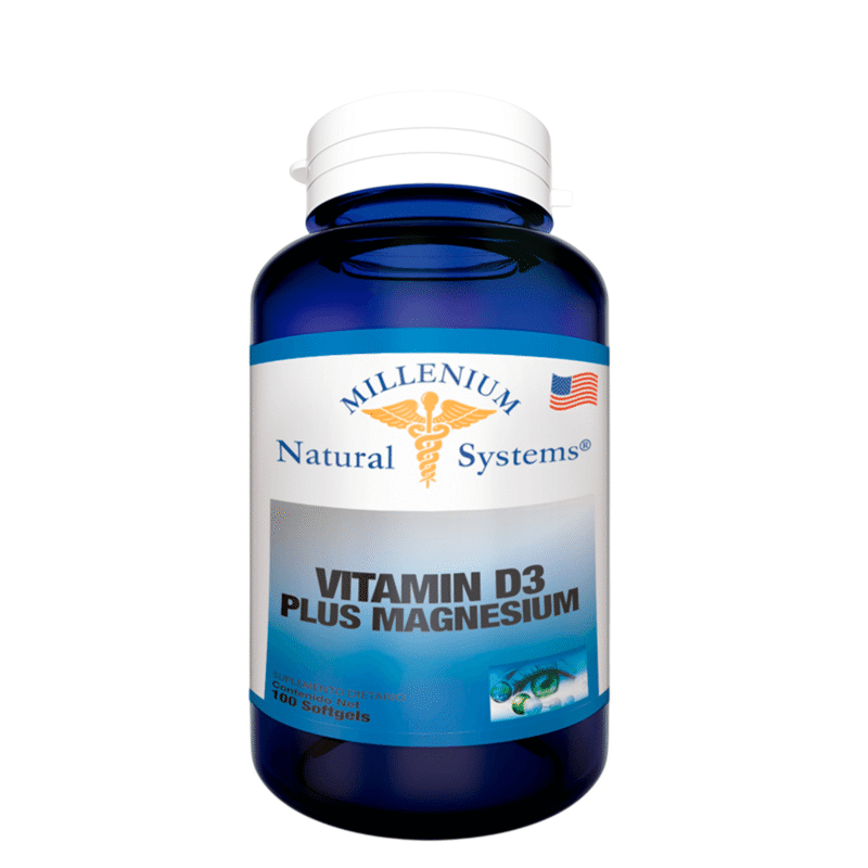 Vitamina D3 Plus con Magnesio Millenium Natural Systems 100 Cápsulas