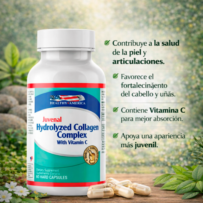 Colágeno Hidrolizado Complex con Vitamina C x 60 Cápsulas - Healthy America
